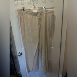 Old Navy Pants Womens XL Linen Blend Pull On Drawstring New With Tags